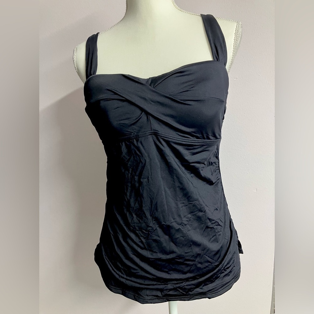 Holipick Women’s Tankini-TOP ONLY, Large (US 12-14), Black, NWT